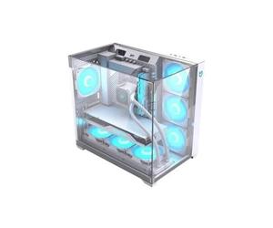 Caja Hiditec SKY Semitorre ATX Triple Cristal Templado RGB Plata 7 Ventiladores Panel USB-C