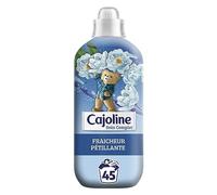 CAJOLINE - Adoucissant en bouteille - 45 lavages - fraîcheur pétillante - parfum raffiné aux essences naturelles - bouteille en plastique 100% recyclé