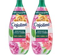 Cajoline Adoucissant linge liquide Brise Printanière Origines conçu cycle court adapté même à laine et soie, testé dermatologiquement, sans colorant, 66 lavages 1,254L (Lot de 2)