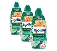 Cajoline - Adoucissant Linge Origines Intensité Express - Parfum de Lys, Cèdre et Bois de santal - Enrichi en Huiles Essentielles CrystalFresh™ - Efficacité en Lessive Cycle Court (Lot de 3)