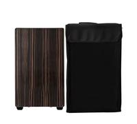 Cajon avec cordes de guitare internes, tambour à percussion en bois avec étui de transport, taille réelle 11,5" x 11,8" x 18,3", jouez avec vos mains(Ebony)