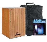 Cajon Batterie à Main de Percussion Caisse Instrument Set Housse Noyer Zébré