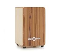 Cajon compact par Gear4music avec coussin de siège et housse en teck | Corps en hêtre avec fils internes réglables, son claqué et lumineux, idéal pour le busking et le flamenco