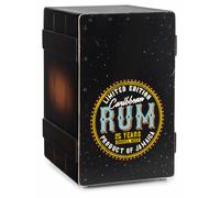 XDrum Design Series Cajon "Rum" - Cajon design avec impression vintage - Bass Port intégré - Corps en HPL effet caisse à bananes - Teppich de caisse claire fixé en permanence