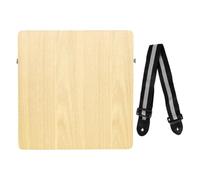 Cajon Portable en Frêne de Chine, Tambour à Main Léger pour Scène | Design Caisse Caisse Claire, Sangle D’épaule Assortie, Usage Professionnel, Aspect Soigné Style Aléatoire