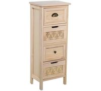 CAJONERA C/4 CAJONES MADERA NATURAL_34X24X87CM, DM+PAULOWNIA