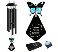 CAKAWIND Carillon éolien de condoléances avec Ton Profond à l'extérieur pour la Perte d'un être Cher, Carillon éolien en Forme de Papillon de 81,3 cm, Carillon commémoratif extérieur, condoléances,