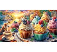 Cake 1000 pièces Puzzle Papier recyclé Défi de Jeu éducatif Jeu Familial Amusant & Stimulant Idée Cadeau Parfaite pour Femmes et Hommes 38x52/1000 pièces
