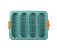 cake baking supplies， Moule à pain français en silicone à 4 compartiments, avec plaque antiadhésive et outils for la cuisson des baguettes et autres gâteaux.,for Home Bakers(Dark green)