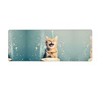 Cake Battle Tapis de souris extra large 30,5 x 80 cm pour bureau, jeux et apprentissage - Durable, confortable et respectueux de l'environnement