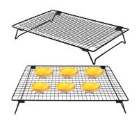Cake Cooling Rack - Cooling Rack - 2 pièces Cake Cooling Rak, Foldable Black Bread Cooling Net, Cake Baking Rack for Cooking | Stackable Rectangle Cookie Cooling Rack for Baking, Grilling, Roasting