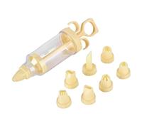 Cake Decorating Kit - Frosting Piping Dispenser & Cream Set | Three-Ring Grip Design for Comfortable Single-Hand Flow Control, Includes 8 Versatile Piping Nozzles for Detailed Patterns, D