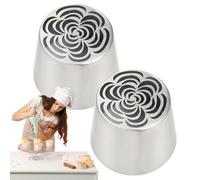 Cake Decorating Nozzle Frosting Piping Tips Set, 2X Dishwasher Safe Baking Supplies Cream Tool Wedding Birthday Valentines Christmas | Perfect Suitable Ideal for Usages Scenarios, 5.55x4.45x4.4cm