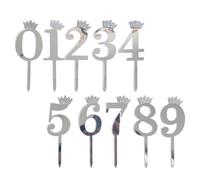 Cake Decorating Toppers - 0 to 9 Cake Toppers | Acrylic Decorative Cupcake Decor | Acrylic Number CakesToppers for Celebration Graduation Family Gathering Retirement Boys Girls Men Women