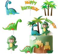 Cake Decoration 8 Pieces Dinosaur Cake Decoration Birthday Cake Boy Suitable For Birthday Party Supplies Cake Decorations Diy