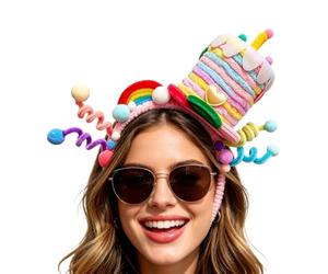 Cake Headband For Women - Adjustable Twisted Hair Band, Twistable Costume Headpiece, Comfortable Flexible Fashion Accessory, Decorative Celebration Headwear | Stylish Ladies, Parties, Dance, Themed Ev