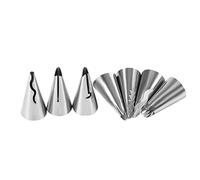 Cake Icing Seamless Ruffle Tool Tips Nozzles Tip Piping Tip Stainless Steel 7Pcs Utensil Tool Tool Ruffled Pipping Tip Ruched for Icing Dispensers