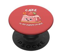 Cake Is My Happy Place - Fête d'anniversaire - Sweet Funny PopSockets PopGrip Adhésif