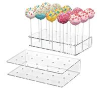 Cake Pop Display Stand, Acrylic Dessert Holder, 12 Inches Clear Candy Pop Rack with Stable Base, Acrylic Table Accessories with Easy Setup, Bakery Display for Party Planners Birthday Wedding Holiday
