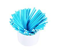 Cake Pop Sticks, 100 Pièces/ensemble Bâtons de Sucette Colorés Robustes pour Biscuits, Bonbons Arc-en-ciel, Chocolat, Décoration de Gâteau(bleu)