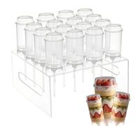Cake Push Pop Containers - Dessert Tubes, Push Up Cups | Reusable Food Grade with Stand and Lids, Transparent DIY Baking Display for Wedding Birthday Party Scenario