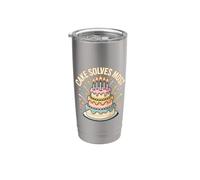 Cake Solves Most Boulanger Dessert Pâtisserie Gobelet isotherme en acier inoxydable double paroi