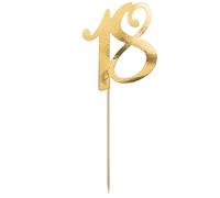 Cake Topper 18 Or - XL Décoration de gâteau pour 18e anniversaire, 20 cm, chiffre 18, décoration de gâteau pour gâteau d'anniversaire, pleine âge, fabriquée en UE
