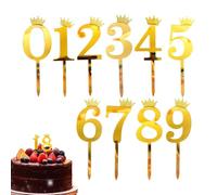 Cake Topper - Acrylique, 7.28x1.97in Topper Number Durable & Reusable | Élégant Party Cake Decoration Numbers Design, Number Cakes Toppers For Birthdays, Weddings, Graduations, Family Gathering