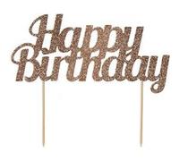 cake topper anniversaire 18x15cm or rose - générique j085 Rose G