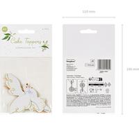 Cake Topper Colombes 14,5cm blanc or 6pcs