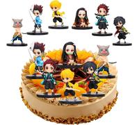 Cake Topper Figure,6 Pieces Demon Slayer Cake Topper,Cartoon Cake Decorations For Anime Fans,Demon Action Figures,For Birthday Party Supplies