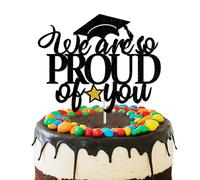 Cake Topper Graduation We Are So Proud of You - Décoration Gâteau Diplômé Étoile Or