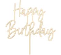 Cake Topper Happy Birthday Holz 16,5cm natur