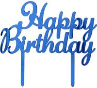 Cake Topper Happy Birthday Plex Bleu