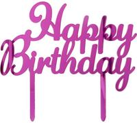 Cake Topper Happy Birthday Plex Rose