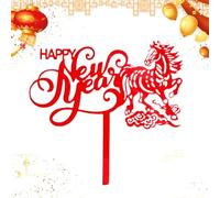 Cake Topper - Horse Theme Cupcake Toppers, Happy New Year Cupcake Decoration for Celebrations, Acrylic Horse Toppers, Cake Baking Accessory with Reliable Material, Party Decoration Kit for Festivals