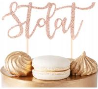 Cake Topper Hundred Years Rose Gold Glitter Pour Fête D'anniversaire