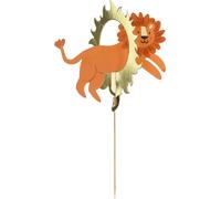Cake Topper lion de cirque 16cm brun / or
