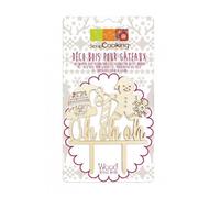 ScrapCooking - Cake Topper Bois « Oh Oh Oh » - Décoration de Noël Naturelle pour Gâteaux, Bûches, Pâtisseries, Cakes & Desserts - Ornement Accessoire Fêtes - 4998