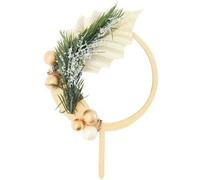 Cake topper - SCRAPCOOKING - En bois - Couronne de Noel - 8.5X14X0.3 cm