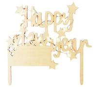 ScrapCooking - Cake Topper LED « Happy New Year » - Décoration Lumineuse en Bois - Déco pour Gâteau, Bûche de Noël, Cake & Dessert - Déco Nouvel An, Bonne Année, Réveillon - 4985