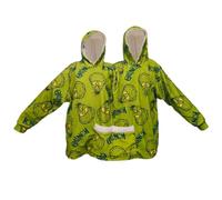 CAKEASY Pyjama pour couple intime, pyjama à capuche amusant pour couple, sweat à capuche surdimensionné en flanelle, vêtements de maison avec poches, Vert de Noël., Large