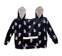 CAKEASY Pyjama pour couple intime, pyjama à capuche amusant pour couple, sweat à capuche surdimensionné en flanelle, vêtements de maison avec poches, Popcorn noir, Large