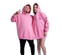 CAKEASY Sweat à capuche pour couples, sweats pour couples intimes, pull surdimensionné à manches longues assorti pour deux personnes, rose, Large