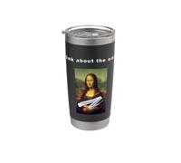 Caked Mona Lisa 'think about the earth Slogan Gobelet isotherme en acier inoxydable double paroi