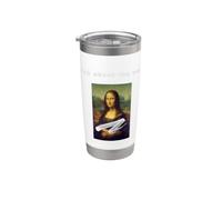 Caked Mona Lisa 'think about the earth Slogan Gobelet isotherme en acier inoxydable double paroi