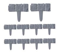 CAKEEYUM 10 Feuilles de Jardin Bordure Entre Verrouillage en Pierre décorative Look Jardin Bordure Bricolage Paysage pour passerelles, Cour, lit de Fleurs, Plastique Gris, Paysage Ed