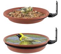 CAKEEYUM 2 Paquets de Bain d'oiseaux Suspendu, Bain d'oiseaux en Plastique, mangeoire extérieure Murale avec Support Mural, pour Attirer Les Sauvages, Ensemble de décoration Jardin, jardinag