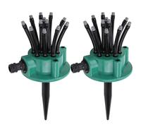 CAKEEYUM 2 pièces arroseur de pelouse Rotatif Multi-Bras arroseur de Jardin Surface arroseurs pour Cour, Herbe, pelouse Parterre Fleurs Jardin, arroseurs pour Cour, arrosage d'eau