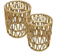 CAKEEYUM 2 pièces, Petit Abat-Jour en Corde de Papier, Abat-Jour Rustique tissé, Remplacement de 15 x 12 x 12 cm, pour Salon, Chambre à Coucher, Bureau, Restaurant, hôtel, Petit - su